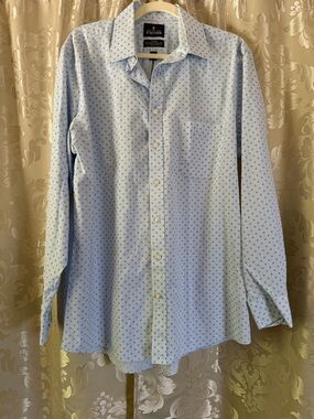Stafford Light Blue Micro-Print Dress Shirt
